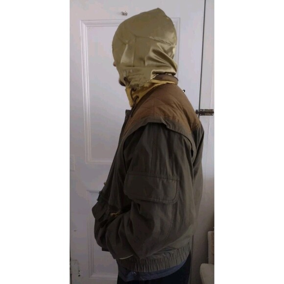 Vintage Urban Equipment Green Military Style Bomber Aviator Jacket W Hood Sz L - Picture 5 of 16